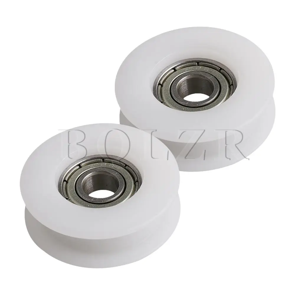 BQLZR 4pcs 6x28x9mm White H Groove Pulley Ball Bearing Wheel Roller Load 71KG