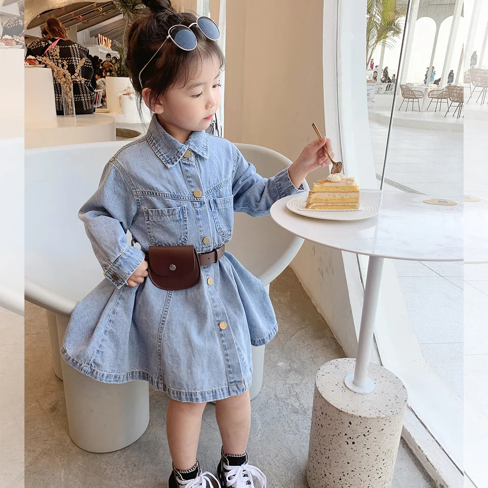 

2021 new Baby Girl Boy Spring Autumn Denim Coats dress Gift package Fashion Cartoon Kids Children Overwear Clothes