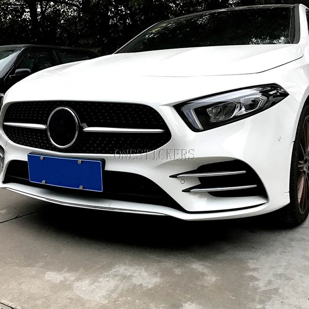 For Mercedes Benz A Class W177 A180 A200 A220 A250 2019-2021+ Car Accessories Front Fog Lamp Lights Trim Cover Decoration Strips