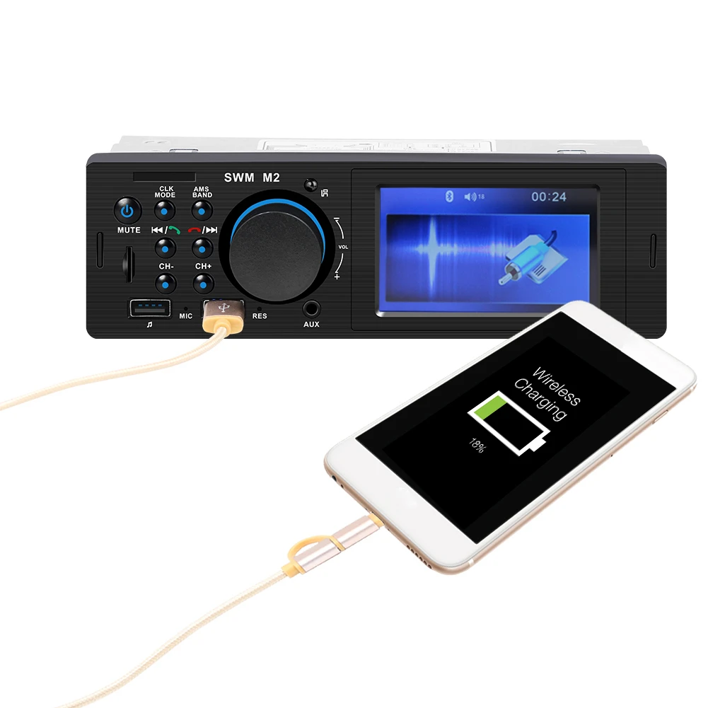 Car Radio Auto Stereo MP3 Music Player FM Bluetooth Dual USB Ports TF AUX Radio With Card-type Remote Control For Car Accessory