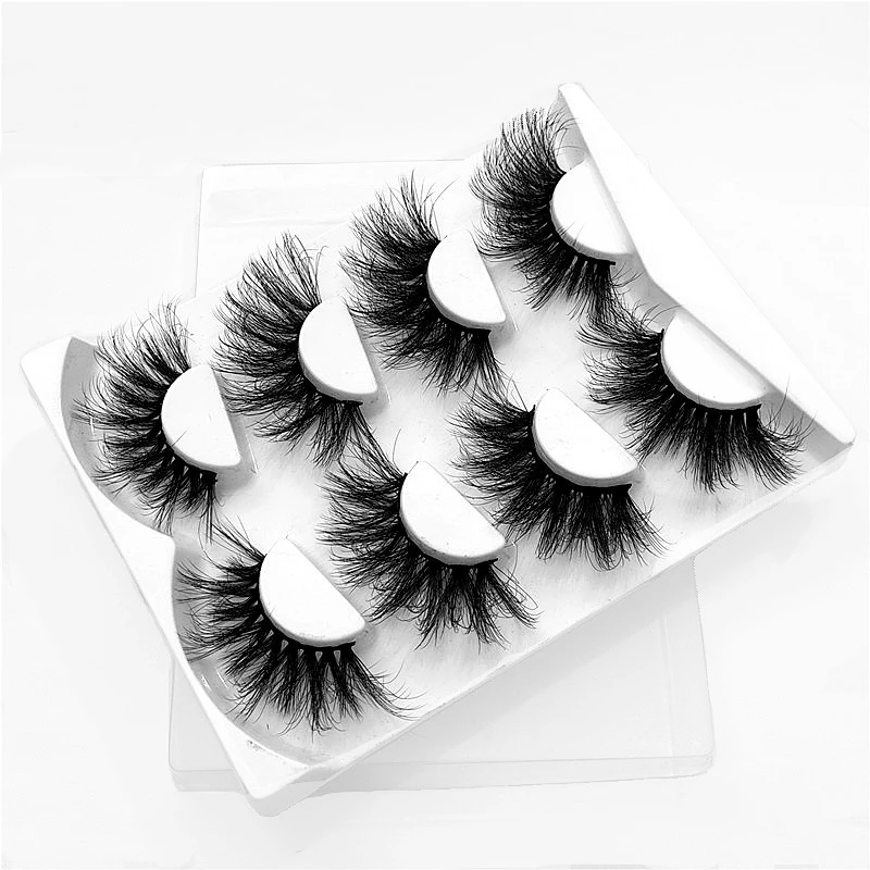 4/5 pairs 3D Mink Fake Eyelashes Wispy Fluffy 25mm Mink Lashes Natural Long Dramatic Volume Eyelashes Extension False Eyelashes