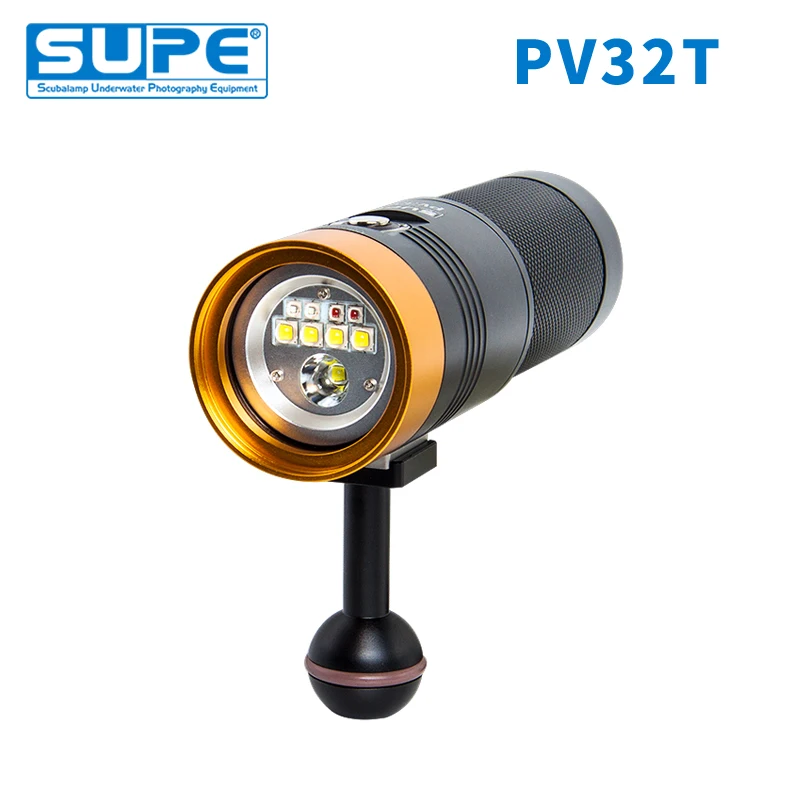 SUPE Scubalamp PV32T 3000Lumens White Red Blue Pink Spot Light Underwater Video Light Scuba Diving Light Photography Focus Light