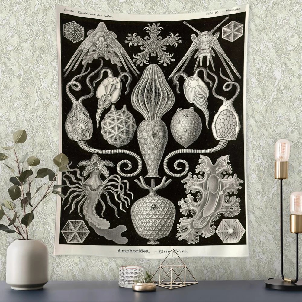 Tapiz de cartas de Tarot de Vida Marina, colgante de pared, brujería psicodélica Retro, Tapiz Hippie, decoración del hogar para habitación de arte