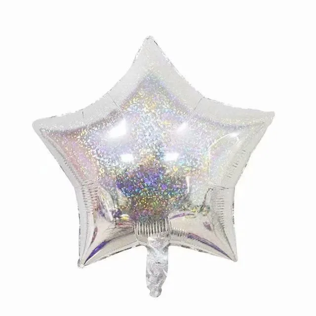 5 pçs 18 "laser estrela coração folha balões de hélio festa de aniversário decoração festival casamento barra decoração balão chá de fraldas suprimentos