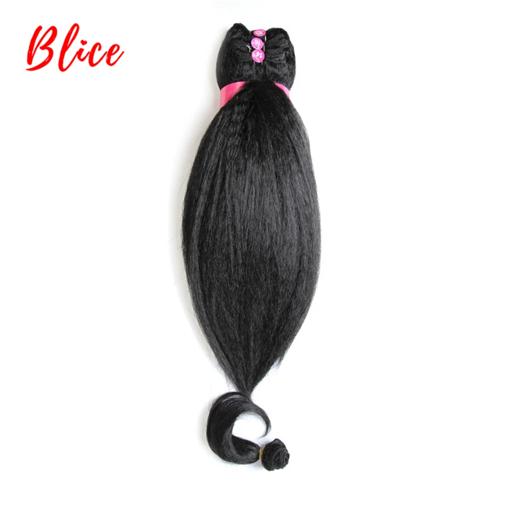 Blice-Extensions de Cheveux Synthétiques Crépus Lisses pour Femme, Tissage de Cheveux, Oke Echalon, Pure Document, 14 \