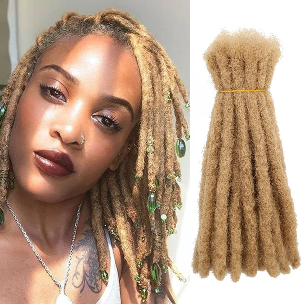 Synthetic Handmade Dreadlock Extensions for Men/Women Hip-Hop Style Crochet Locs Dreads Short Straight Soft Locs Braiding Hair