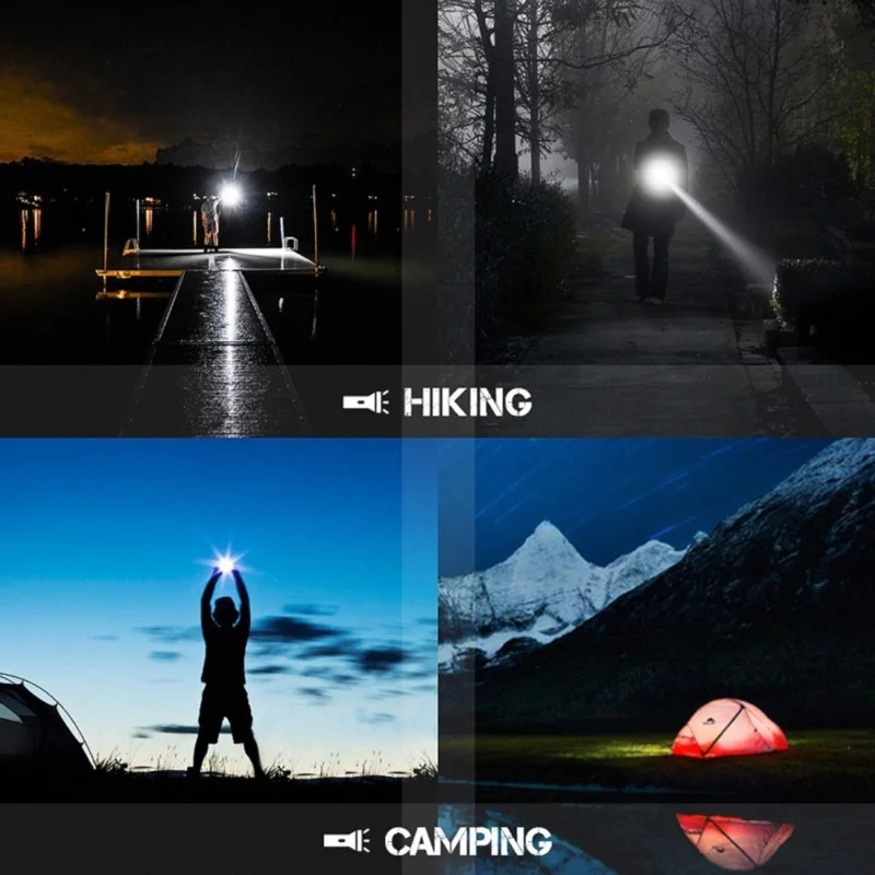 Waterproof C8 1 Mode Professional Hunting Flashlight Tactical Flash Light T6 L2 LED Torch Aluminum Hiking for Camping Use 18650