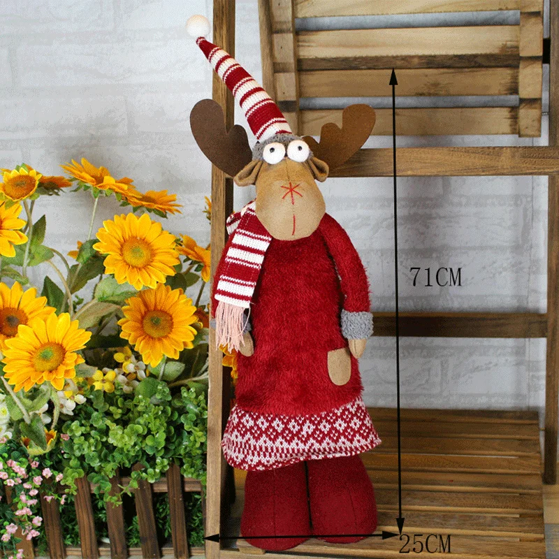 Christmas doll flannelette 71x25cm large size Christmas reindeer toy decoration 2020 New Year Christmas gifts for children