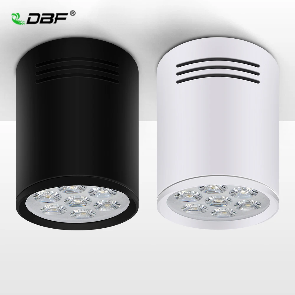 [DBF]Dimmable LED Cree Surface Mounted Downlight 3W/7W/9W/12W White/Black Housing AC85-265V Ceiling Spot Lamp Home Indoor Light