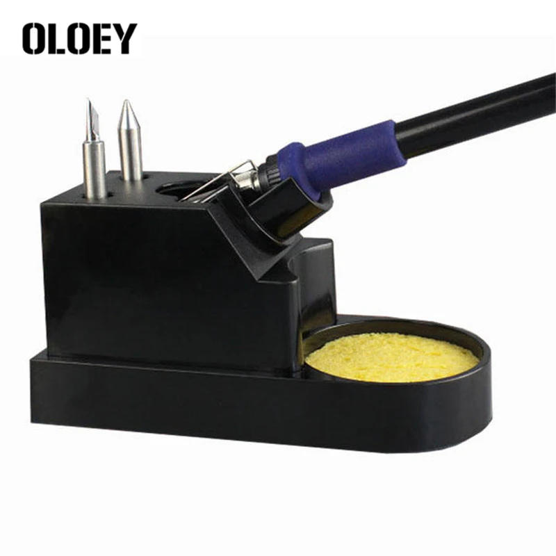 Soldering Iron Stand Holder Stander Iron Tip Clean Ball Sponge Electric Iron Rosewood Soldering Iron for T12 TS80 TS100 SH72 Kit