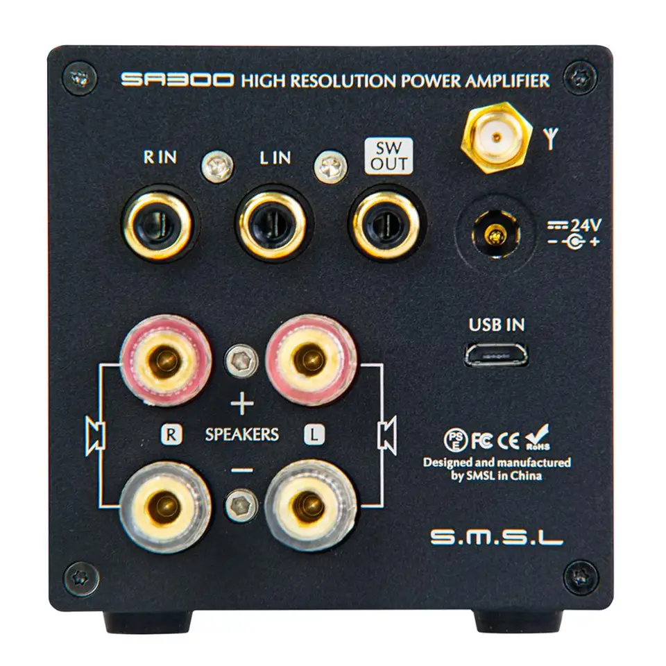 Smsl sa300-bluetooth 5.0,ハイパワー,80wのデジタルリモートアンプ