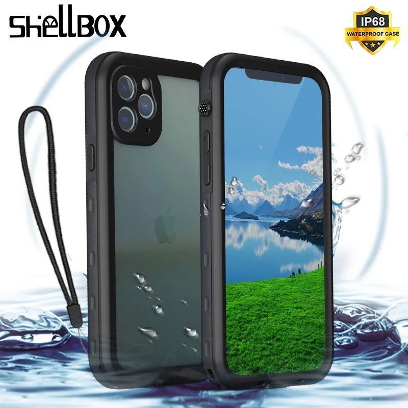 SHELLBOX Waterproof Case for iPhone 15 14 13 12 11 Pro Max Swimming Case for iPhone SE 7 8 XS Shockproof Silicone Cover Outdoor