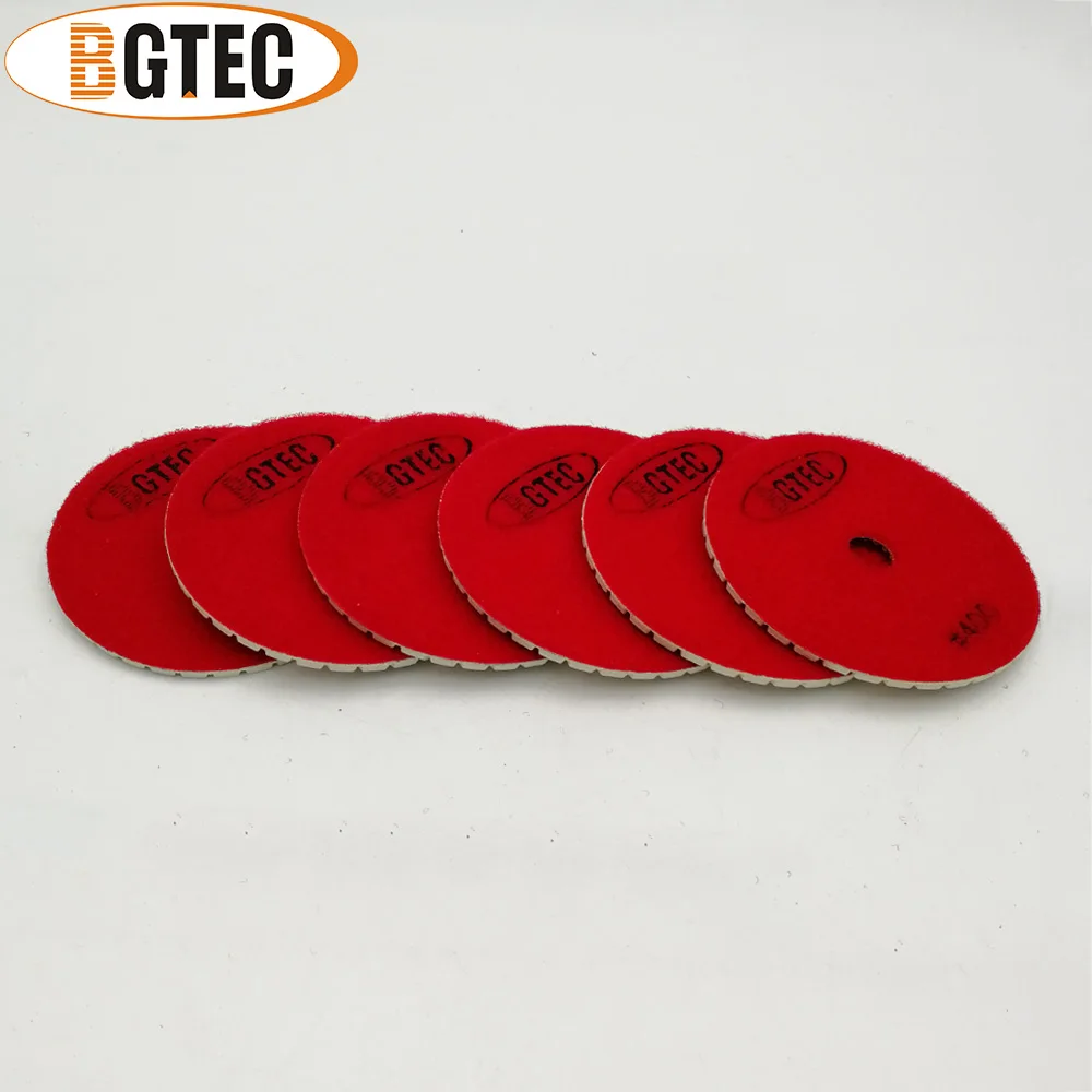 BGTEC 4Inch 6Pcs #400 Berlian Fleksibel Polishing Pads 100Mm Amplas Disc untuk Granit, marmer, Keramik