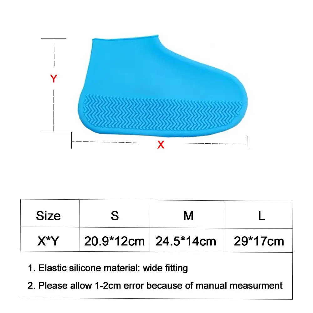 Waterproof Silicone Shoes Cover Disposable Overshoes Reusable Outdoor Rain Boot Protector Unisex Rubber Case Anti Slip 1 Pair