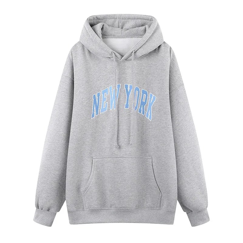 Oversize Girls Letter Print Fleece Sweatshirts 2022 Spring-Autumn Fashion Ladies Loose Pullovers Joggers Chic Sweatshirt Women