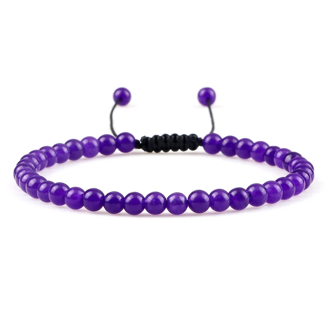 Adjustable 4mm Chakra Beads Bracelet Mini Natural Stone Agats Lava Tiger Eye Beaded Bracelets & Bangles Women Men Gift Jewelry