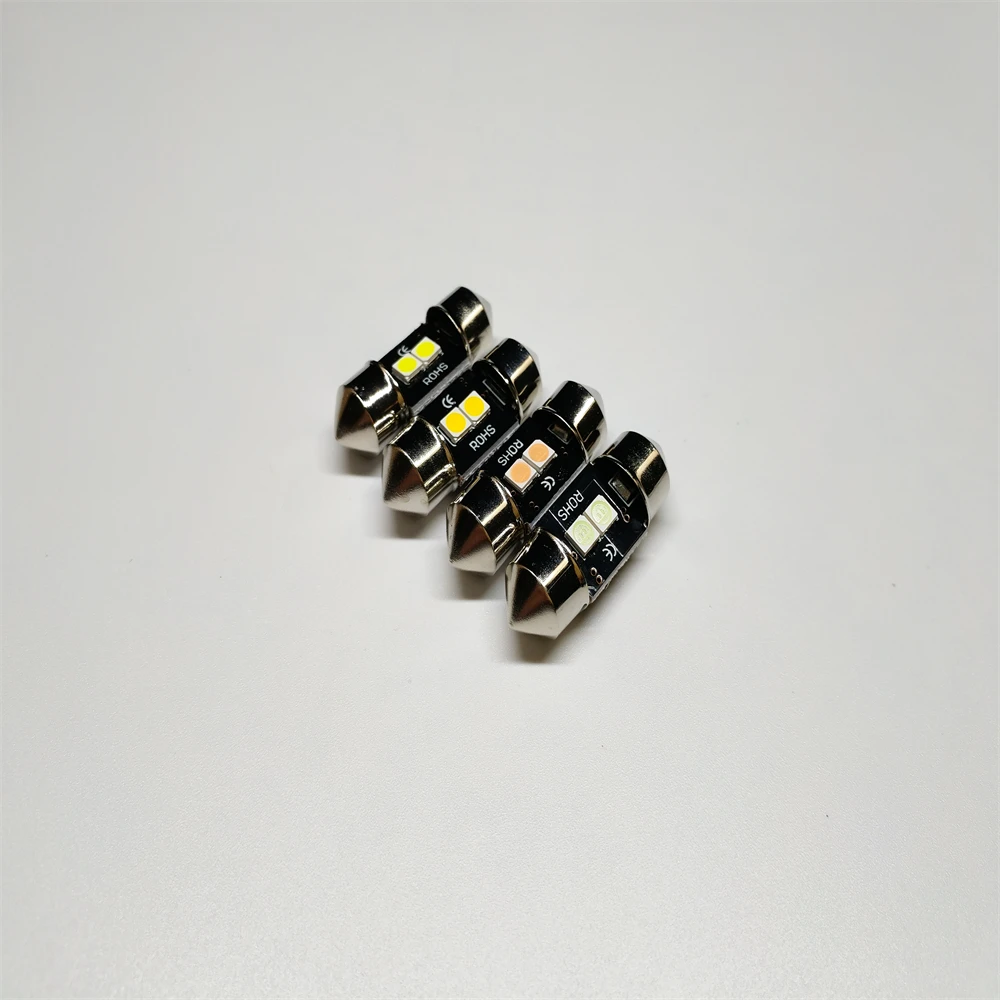 Lámpara de festón LED para Interior de coche, Bombilla de hielo DE3021, 10 piezas, 28MM, para lectura de mapa, parasol, espejo de tocador, color