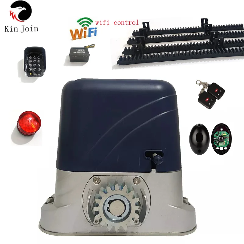 1400lbs 600kg Automatic Sliding Gate Opener Motor With Remote Controls(Photocell, Lamp, GSM, Button Optional)