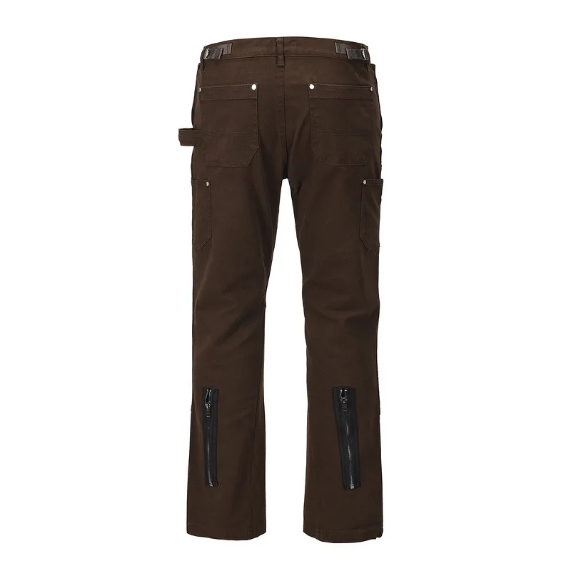 2026 Y2K Streetwear Kanye Braune Reißverschluss Slim Jeans Cargo-Hosen für Herren Luxus Designer Neue Rock Lange Hosen – Detail 16