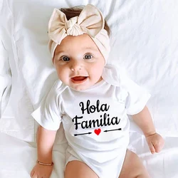 Hola Familia Spagnolo Divertente Bambino Neonato Pagliaccetti Ragazzo Ragazza Casual Comodo Tute Abiti Infantile Nato Strisciando Abbigliamento Ropa