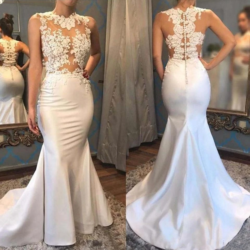 2025 personalizado elegante cetim sereia vestidos de noite plissados rendas apliques ver através de vestidos de festa de baile de longo