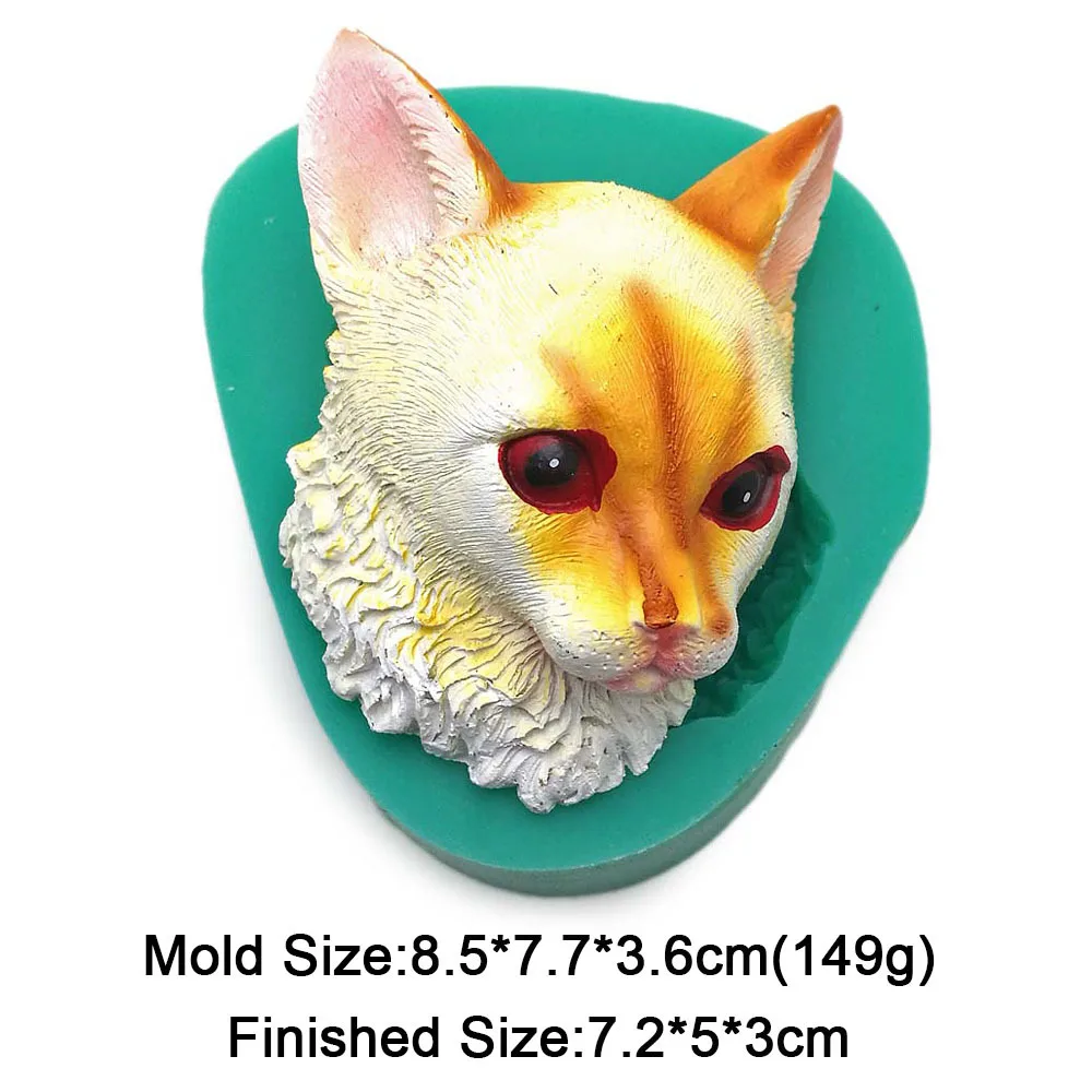 Cat Face Silicone Mold Fondant Cake Chocolate Mousse Decoration Handmade Soap Resin Clay Gypsum Candle Mould Kitchen Baking Tool