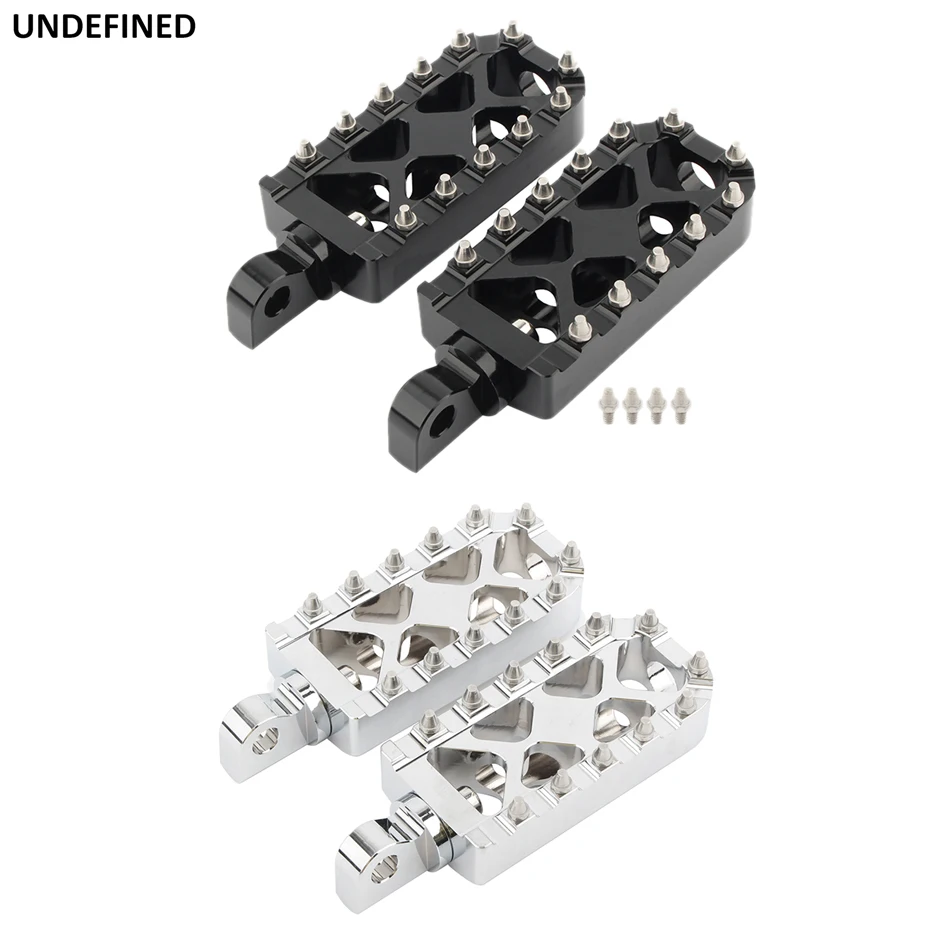 Motorcycle Pegs MX Offroad Wide Footpegs Bobber Chppoer Footrests Pedals For Harley Sportster XL883 Dyna FXDF Wide Glide Softail