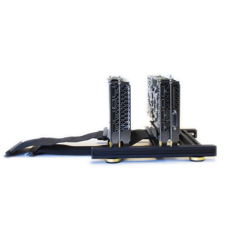 Imagem -03 - Placa Gráfica Dupla Bracket Faça Você Mesmo Acessórios de Refrigeração Externa Base Pode Sli Dissipador Titular Pcie X16 Perfil de Alumínio