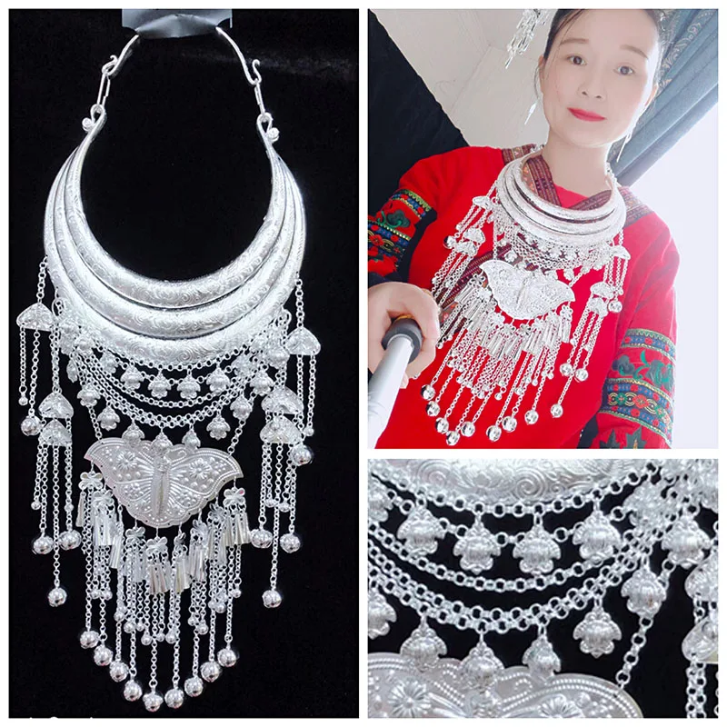 New 24 styles Miao silver necklaces Alloy retro Necklace Folk dance accessories Chinese style