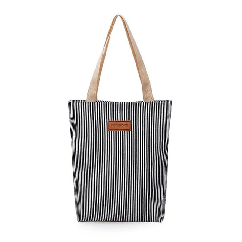 Free Shopping Handbag High Quality Women Girls Canvas Large Striped Summer Shoulder Tote Beach Bag Colored Stripes