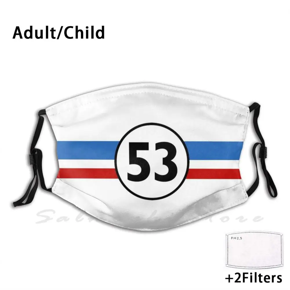 

Herbie 53 Classic Racing Car 1963 Circle Logo #1 Funny Print Reusable Pm2.5 Filter Face Mask Herbie Herbie 53 Herbie Race