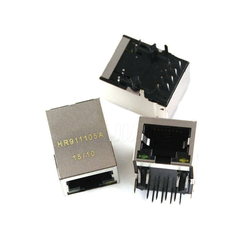 10PCS HR911105A RJ45 netzwerk isolation transformator filter mit licht buchse