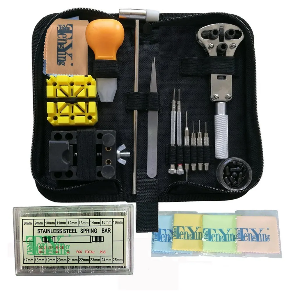 216PCS Watch Repair Tool Kit Professional Wrist Watch Band Link Back Pin Strap Removal Adjustment Sizing Opening Kit Set