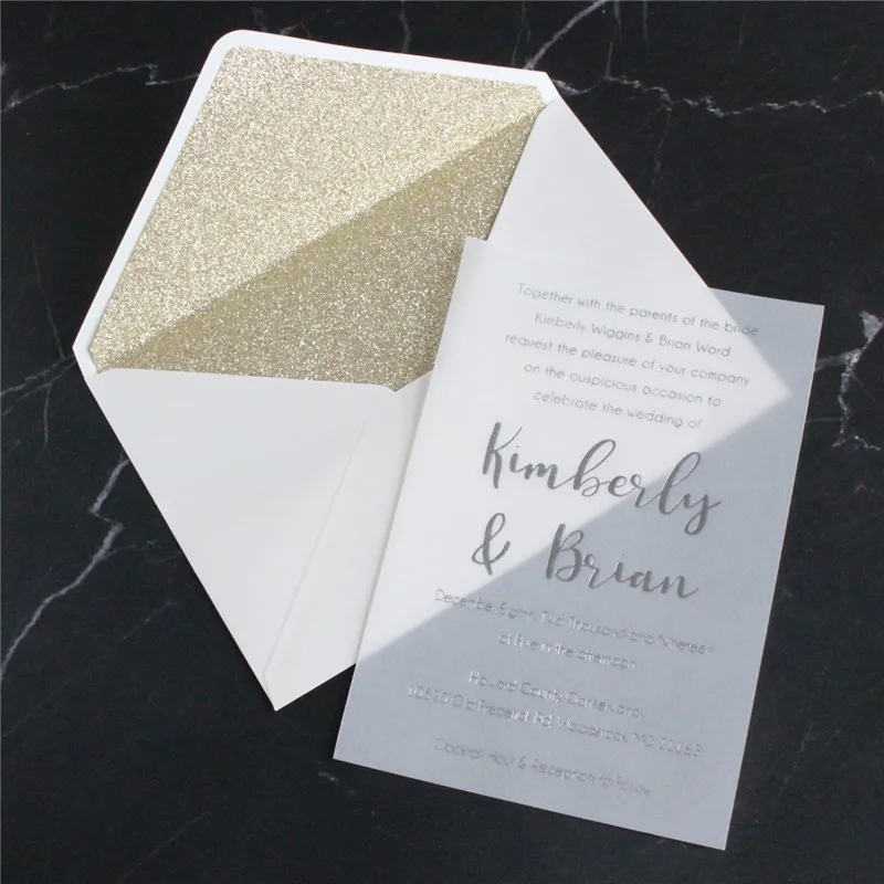

Glittery invitation envelop pearl paper wedding business gift envelop supply 50 pcs per lot