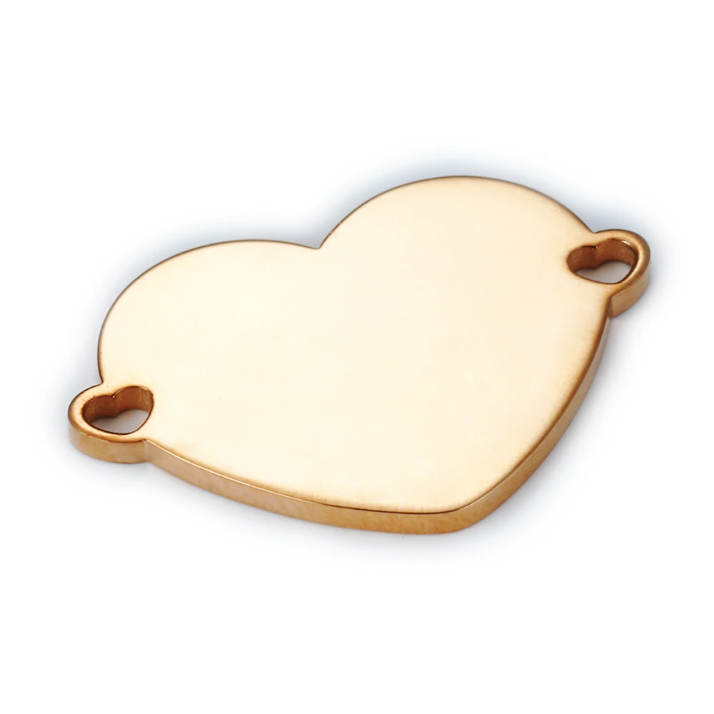 MaiLun 30 Stück Edelstahl-Herzanhänger, Lasergravur-Charms, individuelles Logo-Design, Text, Herzperlen, gravierbare Schlüsselanhänger-Tags – Detail 4