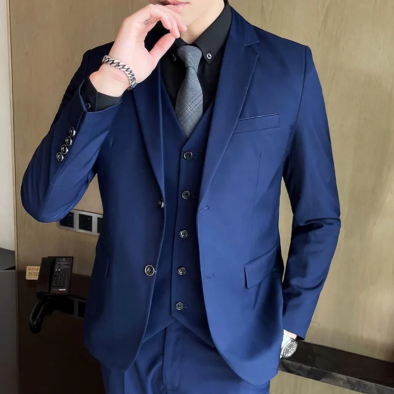 ( jacket + Pants)Wedding suit men Dress Korean Slims Men's Business suit 2 pieces jacket + Pants Formal Suit tuxedo groom suit