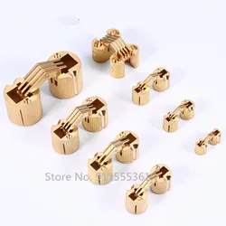 Copper Brass Furniture Hinges 8-18mm Cylindrical Hidden Cabinet Concealed Invisible Door Hinges For Hardware Gift Box