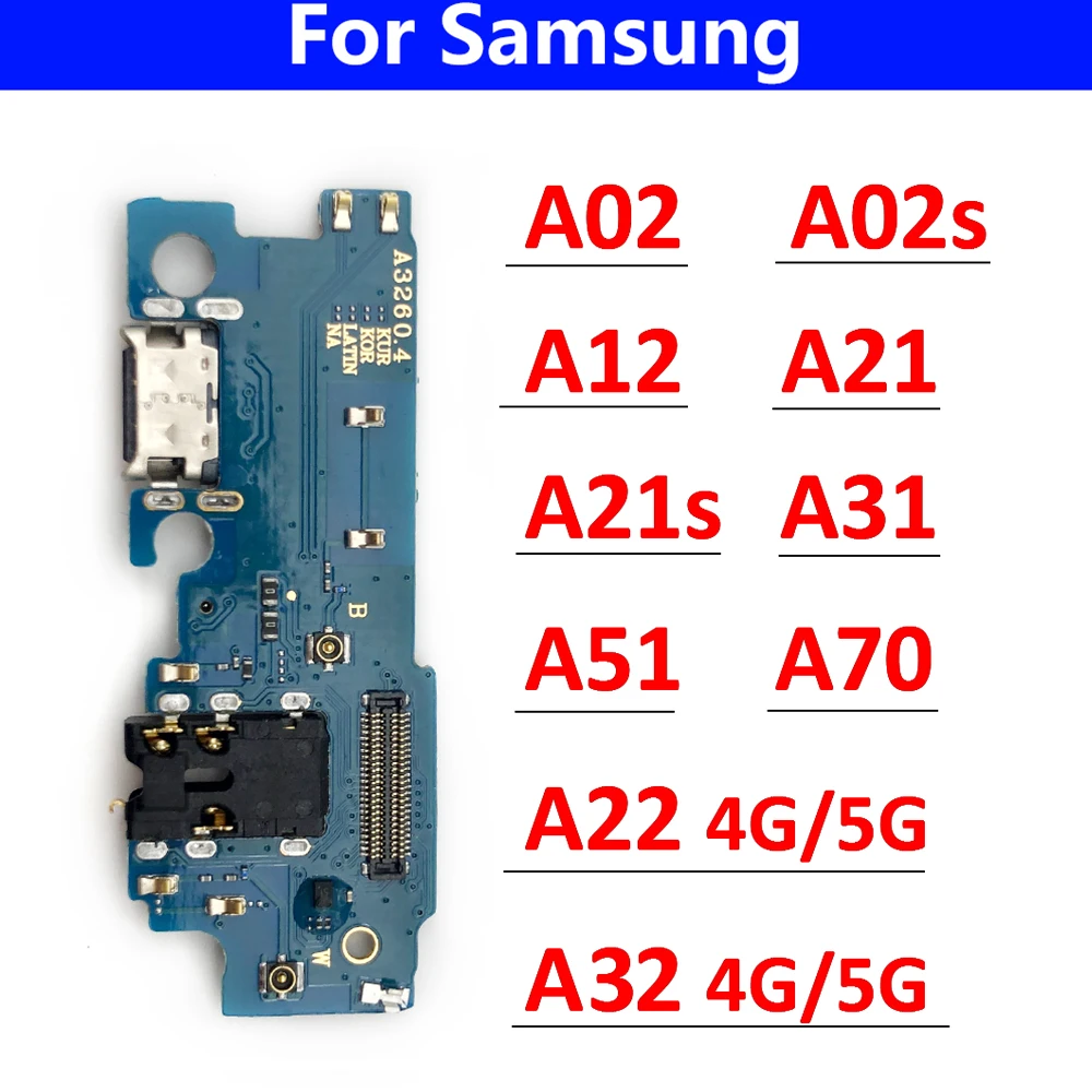 Dock Connector USB Charger Charging Port Flex Cable Micro Board For Samsung A02 A02S A12 A21 A21S A31 A51 A70 A71 A22 A32 4G 5G