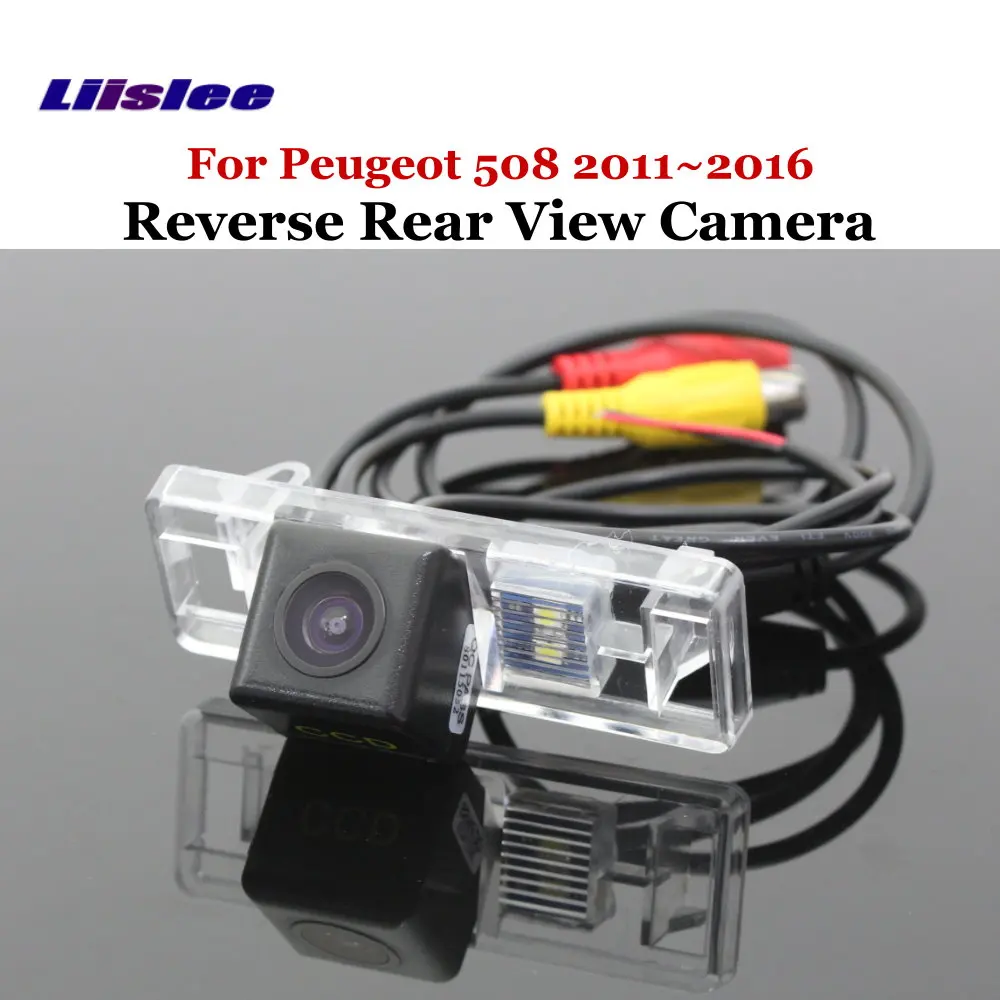 For Peugeot 508 2011-2016 Car Rear View Packing Camera Adapter Back Up RCA HD CCD CAM OEM Display Reversing Image Upgrade Kit