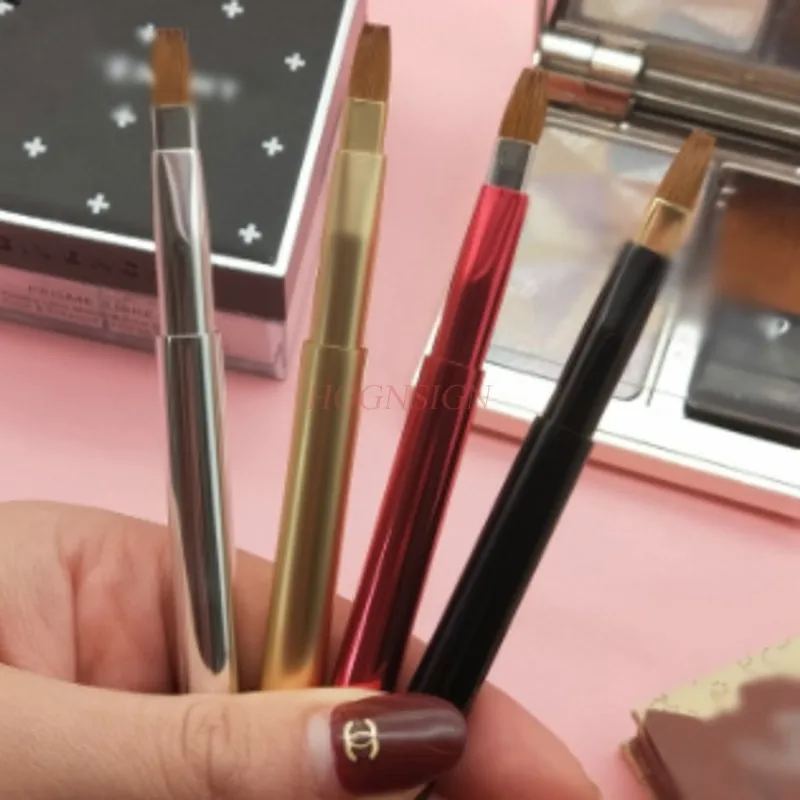 もみカバー付き伸縮式ポータブルフラットリップブラシ口紅リップブラシミニメイクアップセール