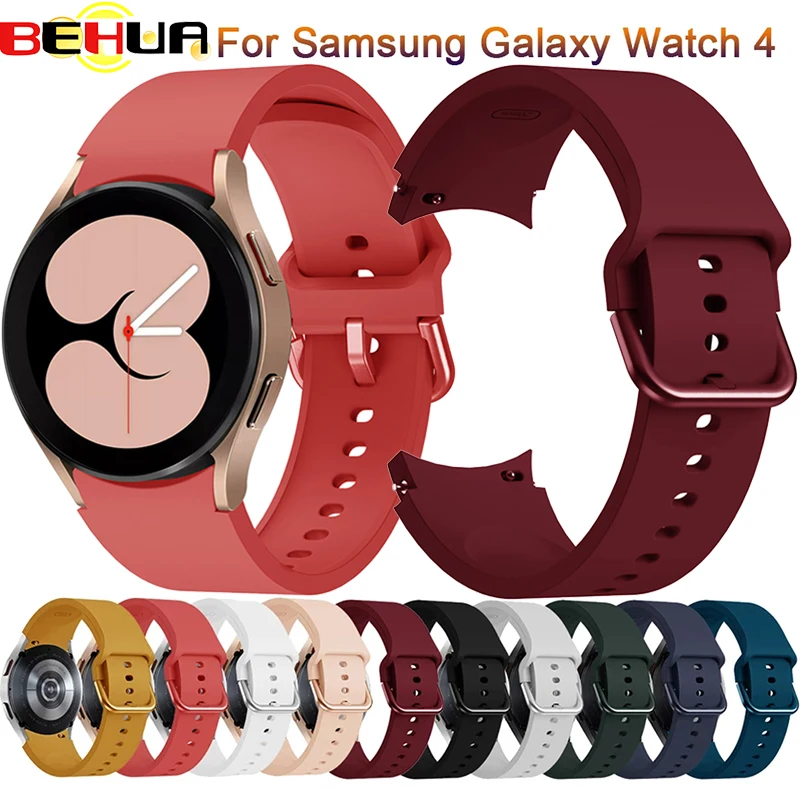 BEHUA 20 мм ремешок для часов Samsung Galaxy Watch 4 40 мм/44 мм Gear S2 Active 2 ремешок для часов Watch4 Classic 42 мм 46 мм браслет Correa