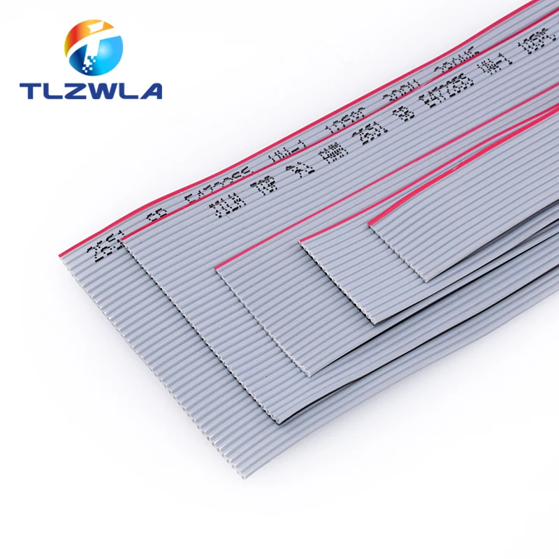 10Meter 1.27mm spacing 8P 10P 12P 14P 16P 20P 26P 30P 40P Grey flat cable FC-8 10 16 28AWG The wire,For IDC FC 2.54MM connector