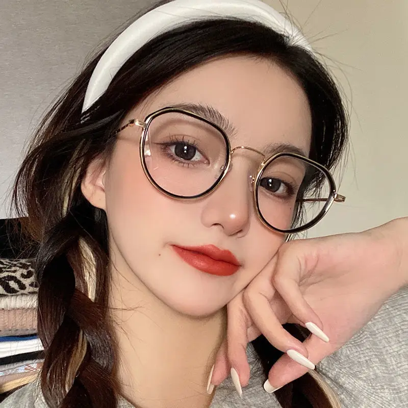 High-quality large frame glasses Myopia Glasses Women Men Nearsighted Eyewear Anti blue light Glasses with Diopters Minus -1.0