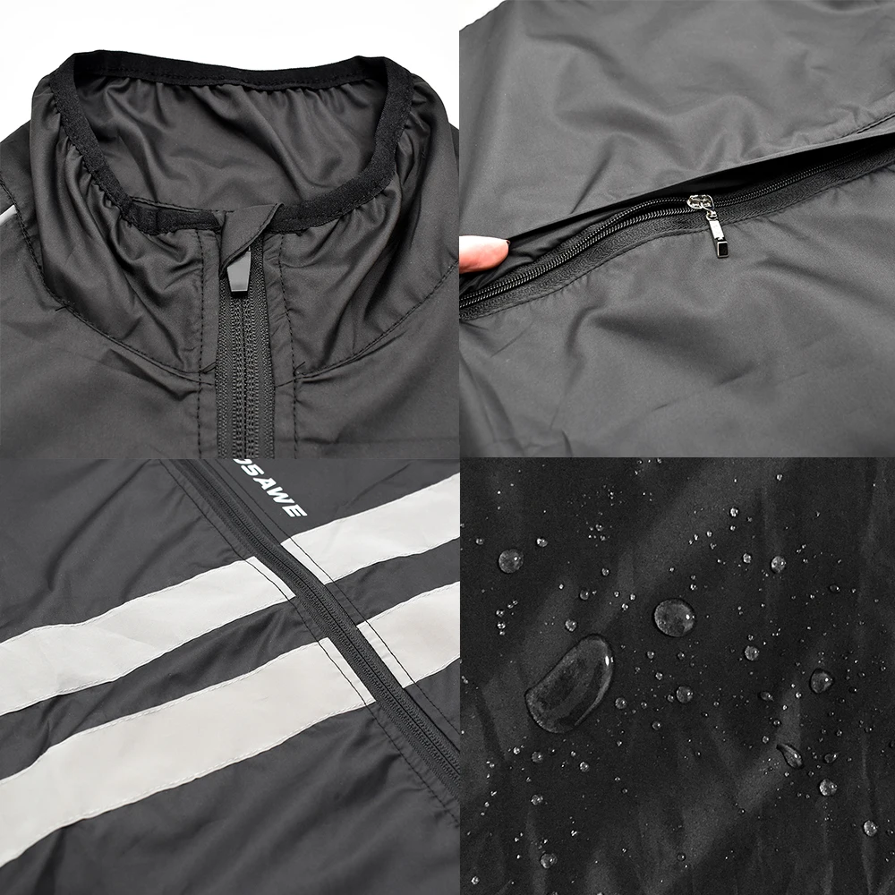 WOSAWE Ultralight Reflective Men Cycling Jacket Windproof Mountain Bike MTB Wind Jacket Running Riding Bicycle Windbreaker