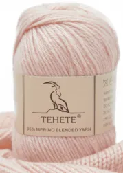 TEHETE 35% Merino Wool Yarn for Hand Knitting 4-Ply Soft Lightweight Crochet Clothing Long Plush DIY Wool Thread Cashmere Scarf