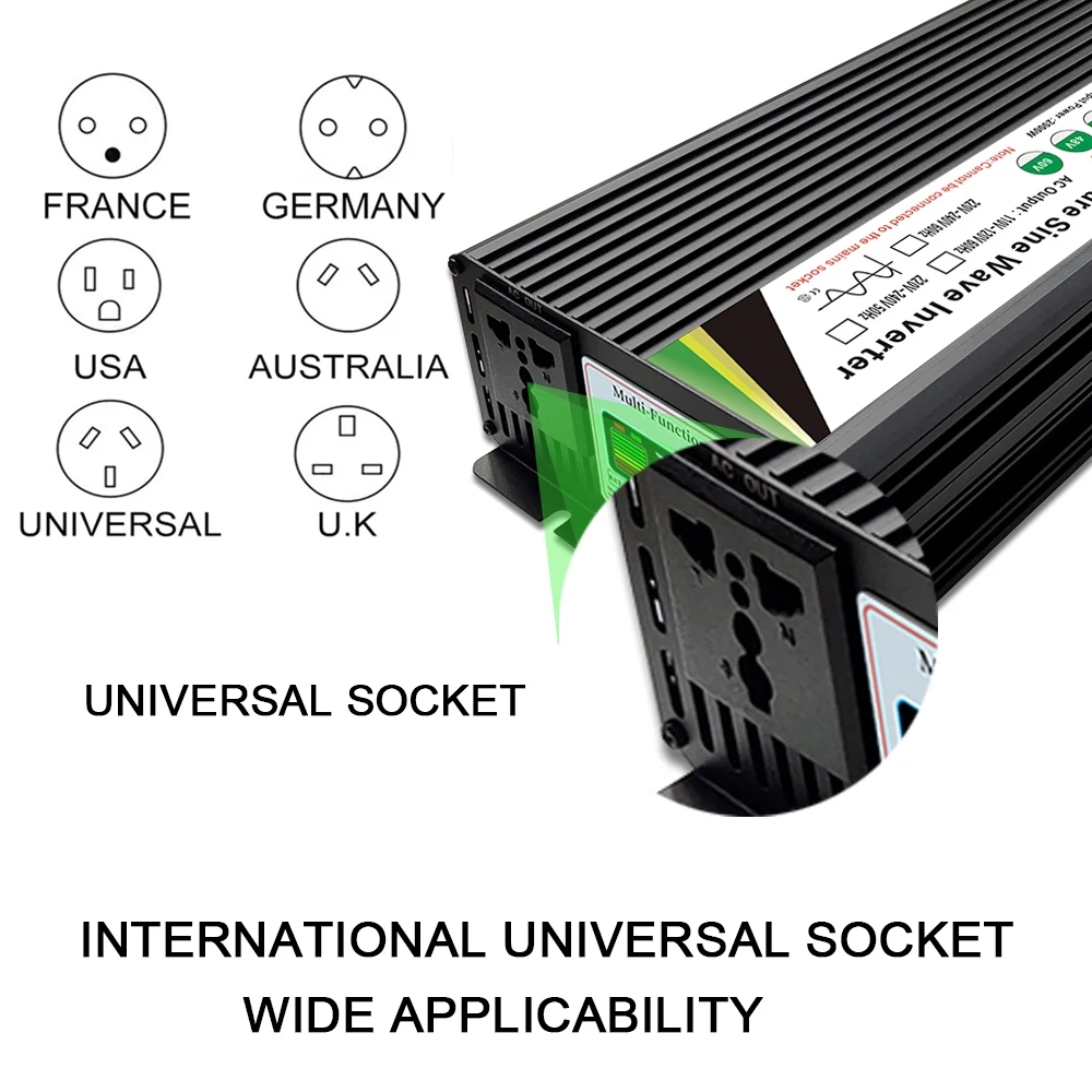 Imagem -03 - Inversor de Onda Senoidal Pura 12v 220v 48v 110v 2000w 3000w 4000w Transformador de Tensão Inversor Solar