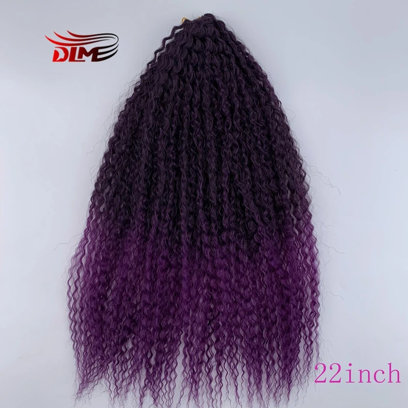 DLME Afro Kinky Curly Synthetic Crochet Braids Ombre Twist Braid Hair  Loose  Wave Hair Bundles E​xtension