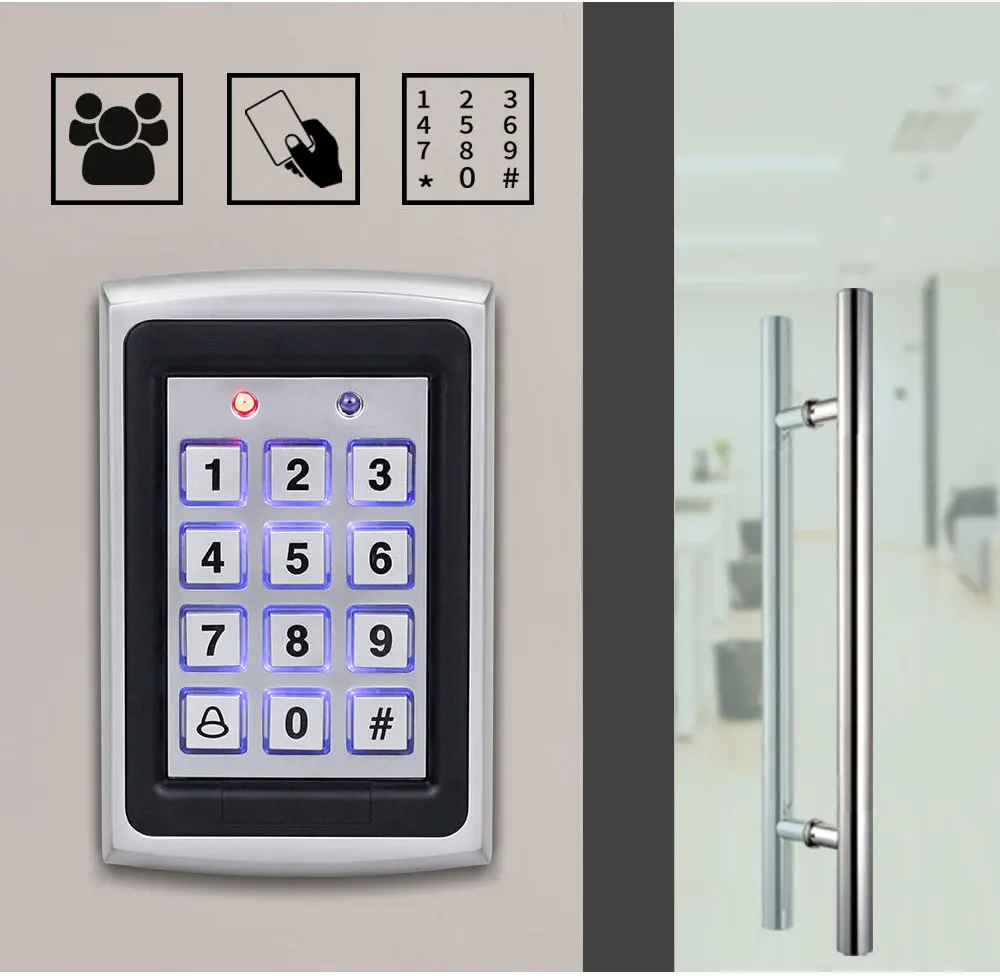 New FRID Metal Access Control Keypad Waterproof Rainproof Cover Outdoor Door Opener Electronic Lock System Keychains