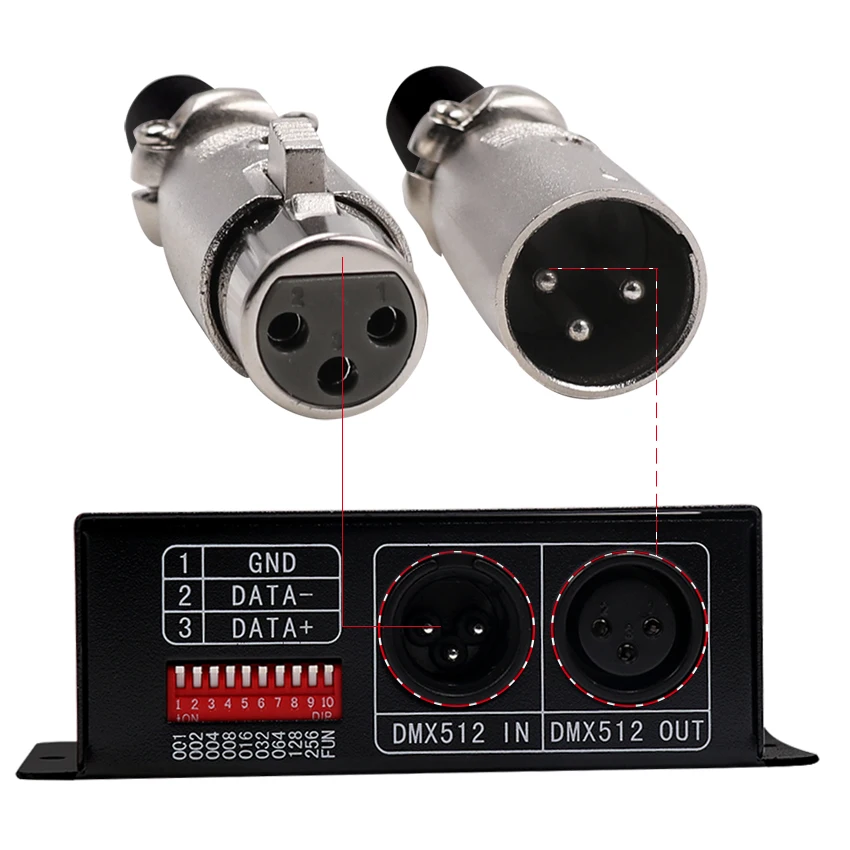 

DMX512 RGBW Полноцветный декодер DMX-SPI для светодиодных модулей, контроллер DC5V~24V для SK6812RGBW/UCS2904RGBW/TM1814/SM16704