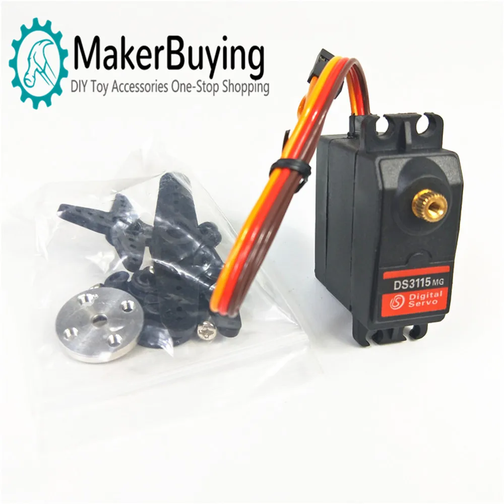 

DS3115 steering gear 180 degree 15kg metal gear digital high torque mini steering gear robot mechanical arm